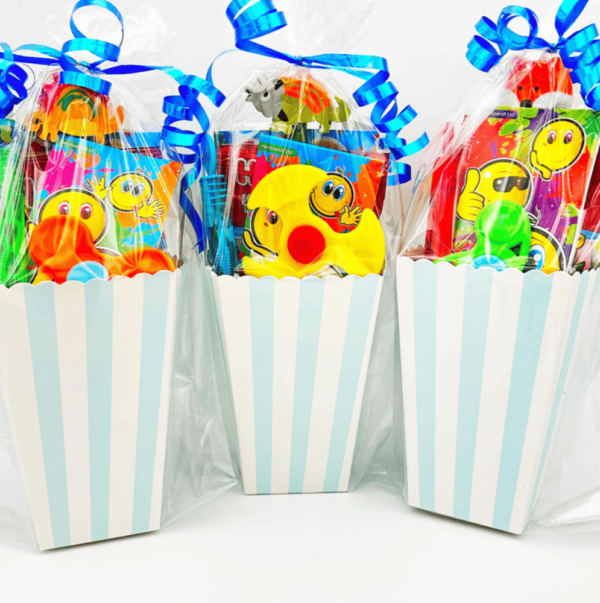 Boys Pre Filled Party Treat Box’s come pre-filled with a delightful assortment of sticker, notebooks, bubbles and much more.