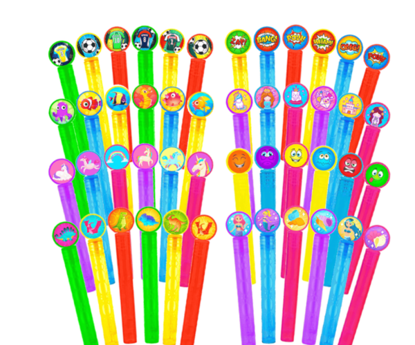 Themed Bubble Tubes. Perfect for party bags or small gifts and more. Each tube 11 cms high.