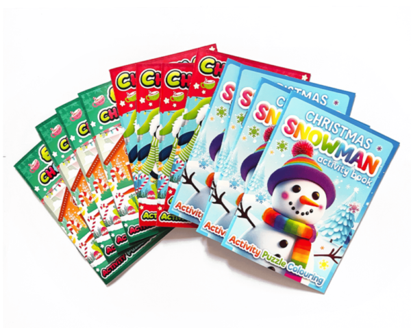 Christmas Activity Books are Fun Bright designs and suitable for both boys & Girls with a total of 16 pages.