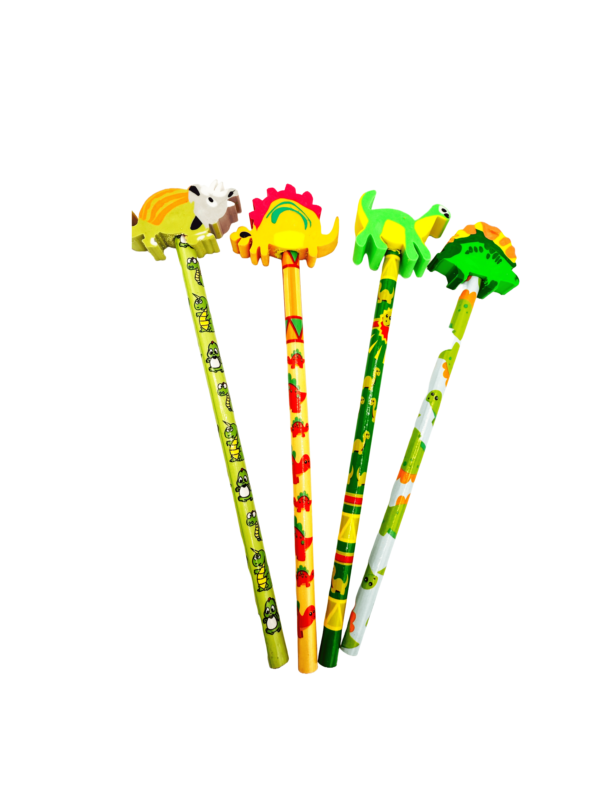 Dinosaur Pencil Topper With Eraser his pack is made from premium, safe, and non-toxic materials.