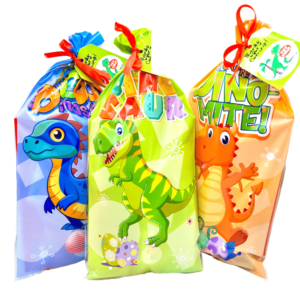 Dinosaur Pre Filled Cello Party Packs contain high quality items, children will discover dinosaur notebook, stickers , activity mini playing cards and much more, contents may vary slightly.