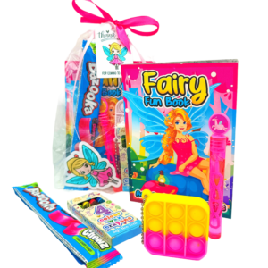 Fairys Pre Filled Party Bags are high quality items, children will discover fidget keyring,stickers, activity books and much more, contents may vary slightly.