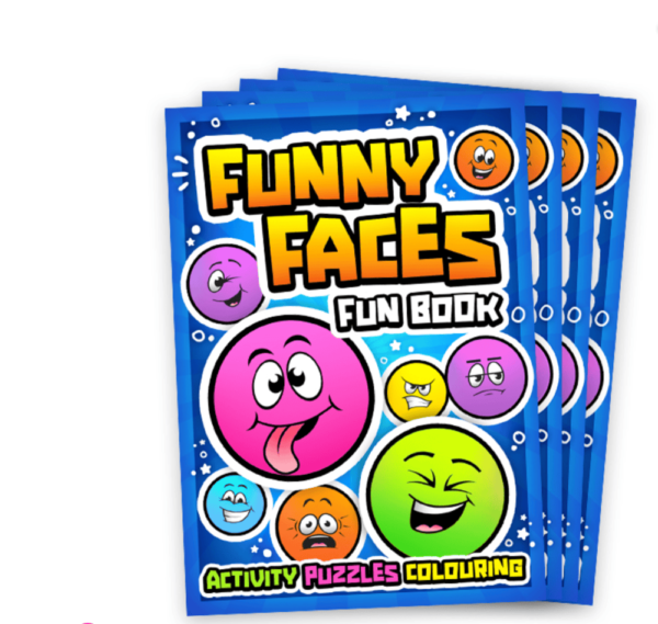 Funny Faces Mini Activity Book is A6 size and full of themed activitys.