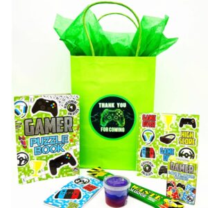 Gamer Pre Filled Paper Party Bags you will discover a treasure trove of exciting gaming goodies. From slime, playing cards, to fidget spinner toys and much more.