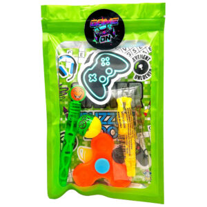 Inside, your Gamers Pre Filled Party Pack you will discover a treasure trove of exciting gaming goodies. From fidget spinners, bubbles and activity books and much more.