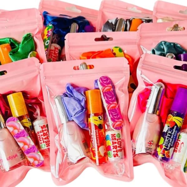 Girls Pre Filled Pamper Treat Pack comes pre-filled with a variety of lip gloss, nail polish, and other delightful goodies that make for perfect birthday treats.