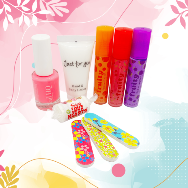 Girls Organza Pamper Party Bags come pre-filled with a variety of lip gloss, nail polish, and other delightful goodies that make for perfect birthday treats.