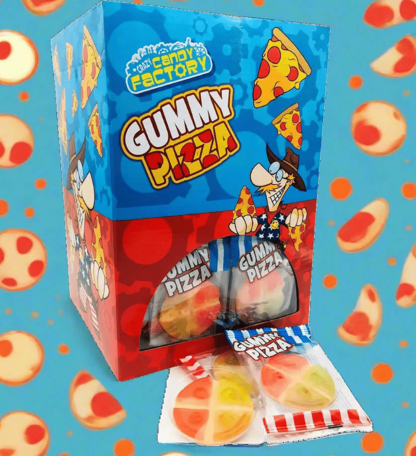 Crazy Candy Factory Gummy Mini Pizza 10g, Pizza shaped gummy sweets Fruit flavoured Individually wrapped