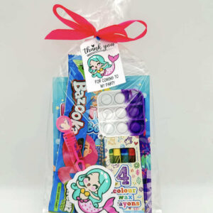 Mermaid Pre Filled Party Bags comes ready filled with colouring,Crayons and sensory toys.