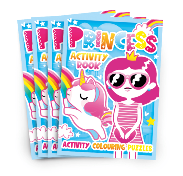 Princess Activity Book are A6 with colouring and puzzle activity's.