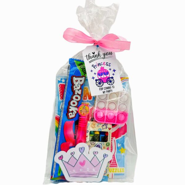 Princess Pre Filled Party Bag contains high-quality items, including fidget poppet keyring, activity book and much more, contents may vary slightly.