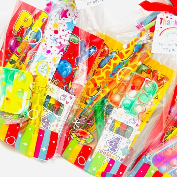 Mega Rainbow Pre Filled Party bag comes pre-filled with a delightful assortment bubbles, stickers, activity books,vegan candy and much more.