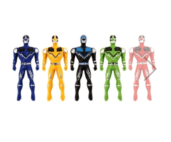 Super Fighter Figures are 10cm and in assorted colours red, green,blue and black.