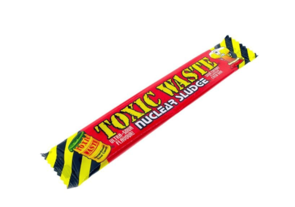 Toxic Waste Cherry Chew Bars are chewy candy bar that is sure to make your taste buds explode with every sour bite!