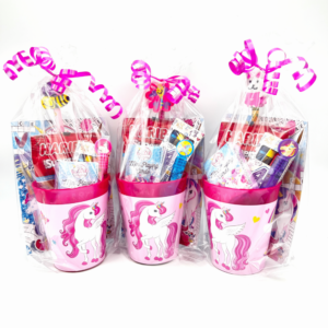 Unicorn Filled Reusable Party Cup Gift, comes pre-filled with a delightful assortment bubbles, stickers, activity books and much more.