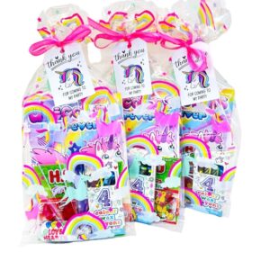 Each Unicorn Pre Filled Cellophane Party Bag contains high-quality items, including bubbles, activity book and much more.