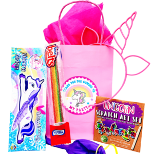 Unicorn Pre Filled Paper Party Bagcontains high-quality items, including paper masks, unicorn headband, activity book and much more.