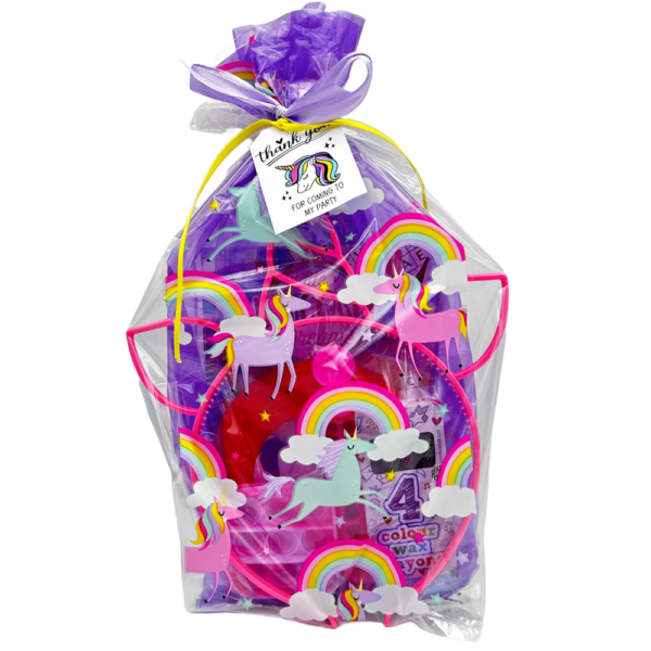 Each Unicorn Pre Filled Party Bag contains high-quality items, including fidget poppet keyring, bubbles, activity book and much more.