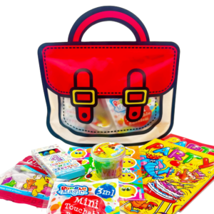 Carry Case Pre Filled Party Bags come pre-filled with a delightful assortment of sticker, fidget keyring, bubbles, sweets and much more.