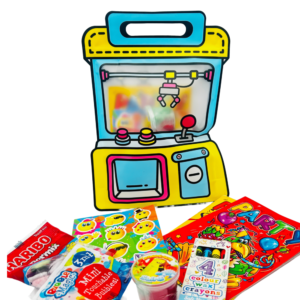 Unisex Carry Case Pre Filled Party Bags come pre-filled with a delightful assortment of sticker, fidget keyring, bubbles, sweets and much more.