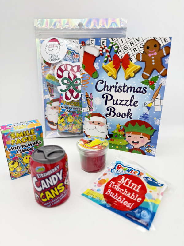 Unisex Pre Filled Christmas Party Packs comes with bubbles, slime and activity book, contents may vary slightly.