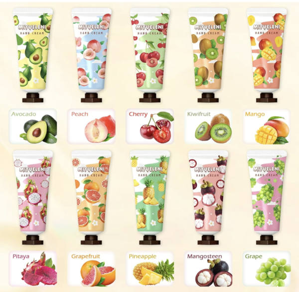 MIni Hand Cream 1000ml Fruit Scents Hand Creams: Avocado, Peach, Cherry, Kiwifruit, Mango, Grape, Mangosteen,Pineapple, Grapefruit, Pitaya