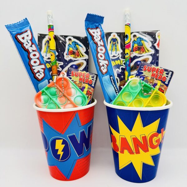 Super Hero Pre Filled Party Cup Gift comes pre-filled with delightful surprises! Whether it’s candy, snacks, or party favours, each cup is a treasure trove of goodies that will keep your guests smiling.